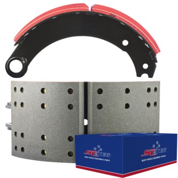 FRAS-LE AF557 Lined Brake Shoe  - Fruehauf shoes “P” type with eye washers - 16.5" x 7". Comes with Hardware